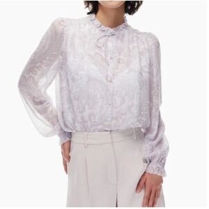 Wilfred Womens 2XL Paisley Long Sleeve Button Up Alexis Blouse‎ Top Quiet Luxury